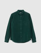 Chemise verte velours milleraies Homme-6