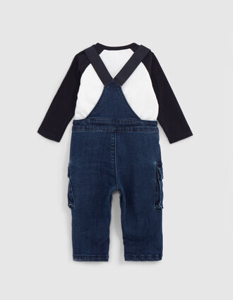 Ensemble 2-en-1 T-shirt et salopette jean bébé garçon