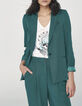 Veste tailleur en tencel émeraude avec ceinture femme-2