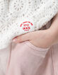 Top manches courtes blanc col polo crochet ajouré fille-2