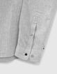 Antracietgrijs SLIM overhemd faux-uni Heren-4