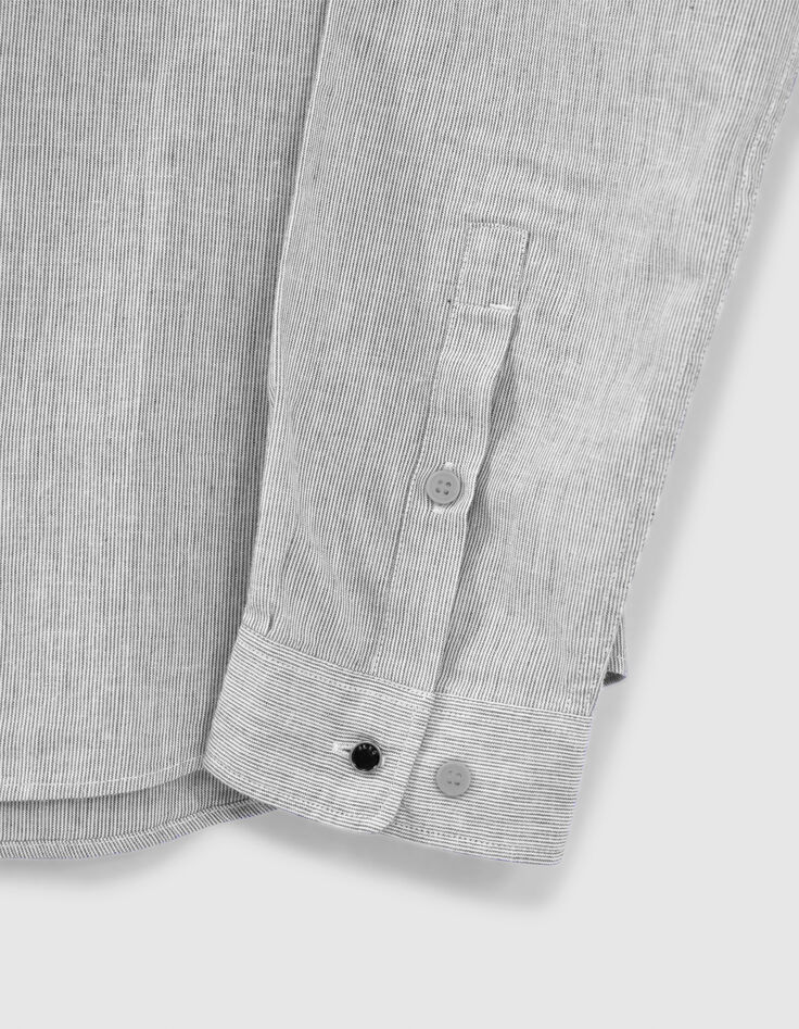 Antracietgrijs SLIM overhemd faux-uni Heren-4