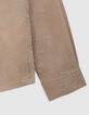 Chemise beige mix coton et lin garçon-5
