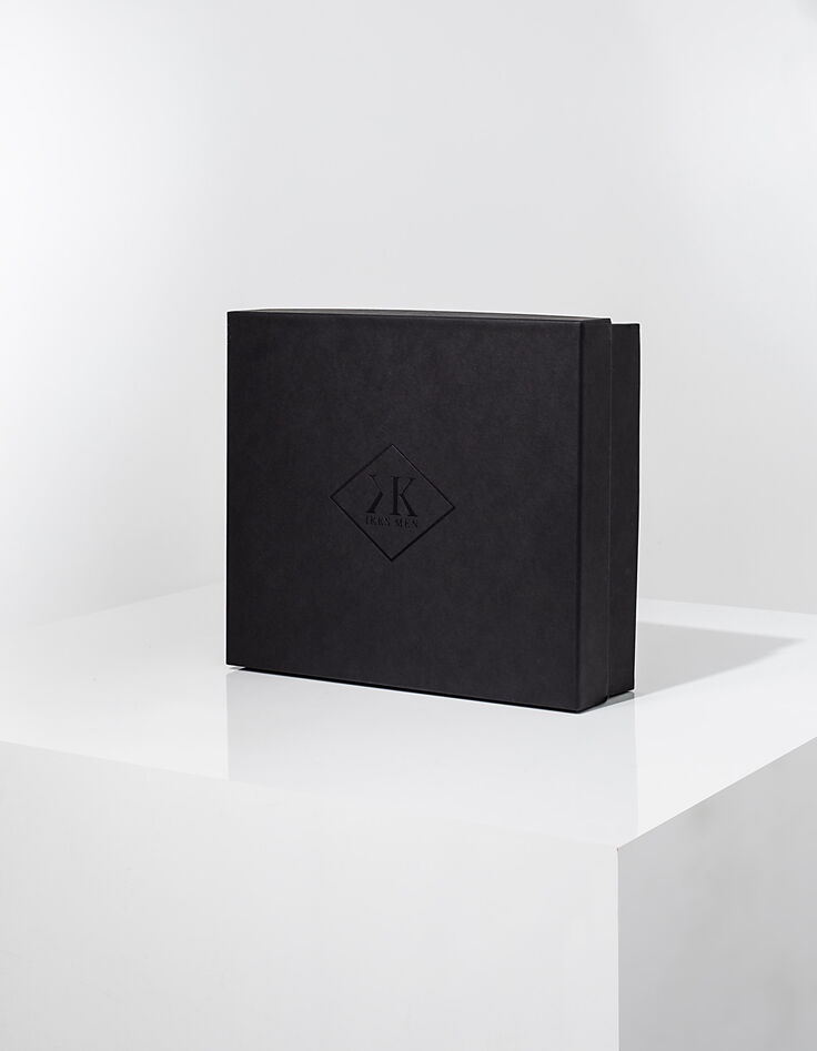 Coffret Bonnet & Echarpe en maille anthracite Homme-2
