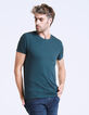 Marine en groen jacquard T-shirt voor heren-2