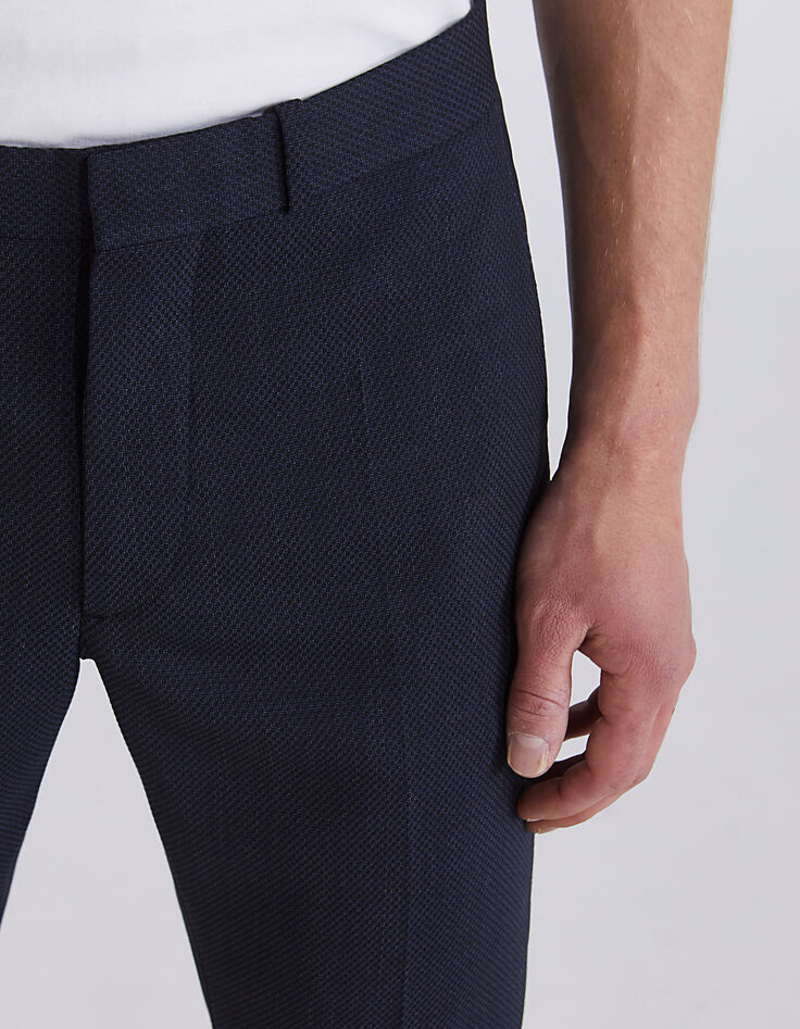 Pantal&oacute;n de traje SLIM azul oscuro falso liso Hombre-3