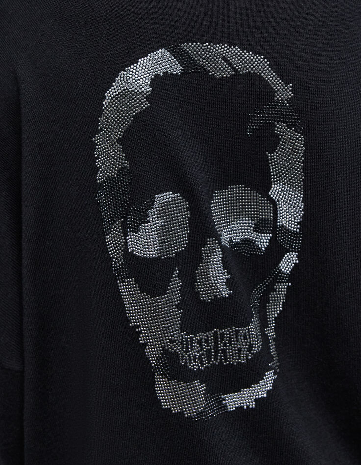 Woman's black skull and crossbones sweater-6 Woman's black skull and crossbones sweater-6