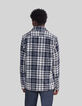 Surchemise REGULAR marine motif carreaux Homme-3