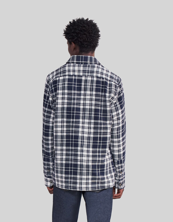 Surchemise REGULAR marine motif carreaux Homme-3