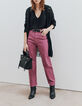 Jean slouchy en coton bio hibiscus mid waist cropped femme-6
