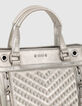 Shopper 1440 Medium silver leer Dames-4