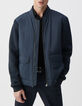 Herrensteppjacke, tintenfarben, Nylon, Materialmix-2