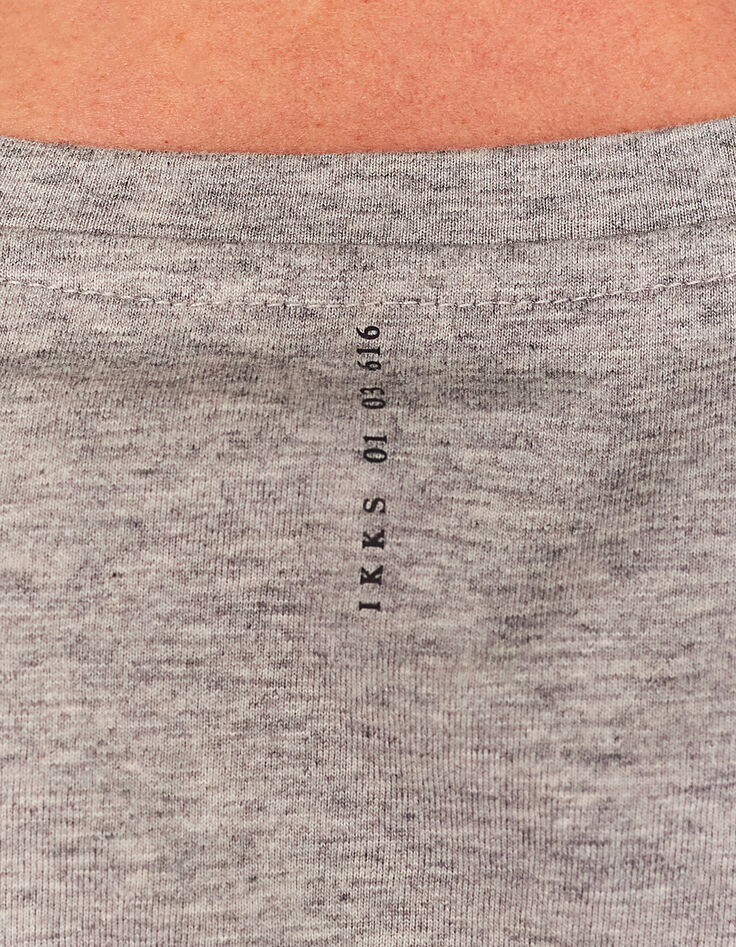 Tee-shirt gris moyen à rayures effet deep dye DRY FAST Homme-4