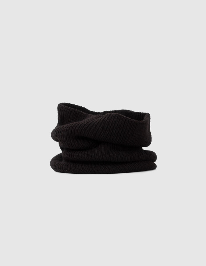 Snood noir tricot Femme-4