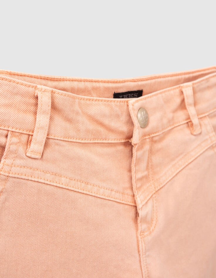 Orangefarbene Mom-Mädchenjeans-5