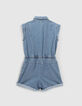 M&auml;dchenkurzoverall aus blauem Jeansstoff-2