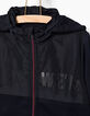 Navy vest rits, 2 stoffen -4