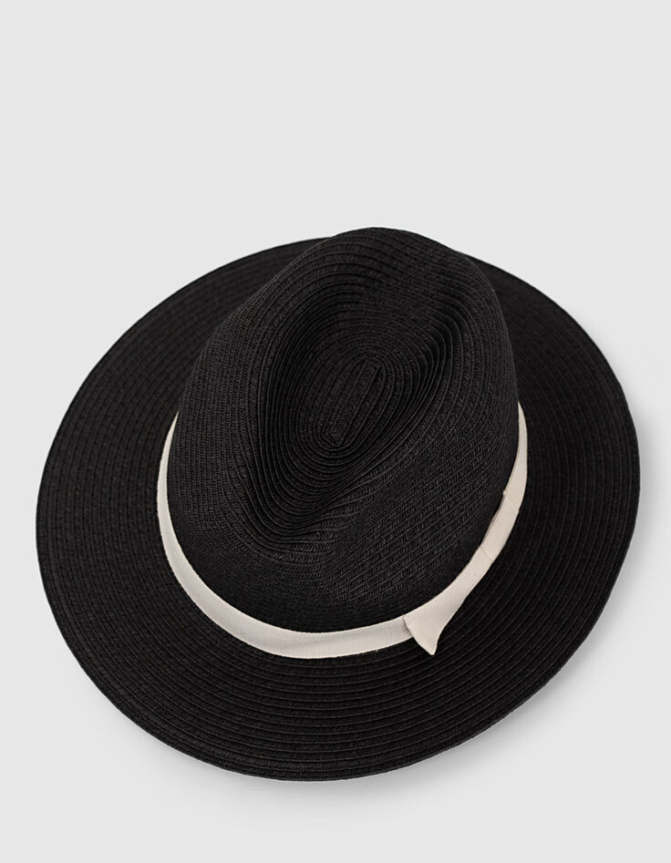 Women’s black raffia summer hat-4