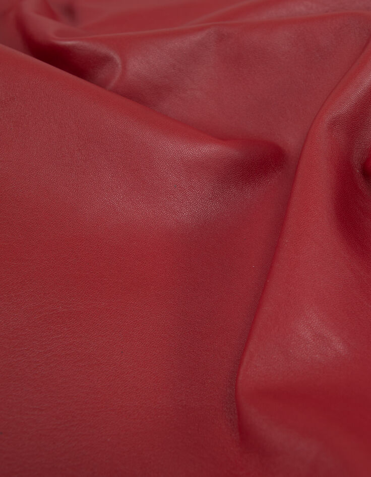 Veste cuir rouge esprit motard poches zippées Femme-7 Veste cuir rouge esprit motard poches zippées Femme-7