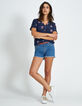 Top azul marino estampado flores I.Code-6