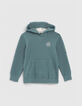 Sweater stone green met bril jongens -2