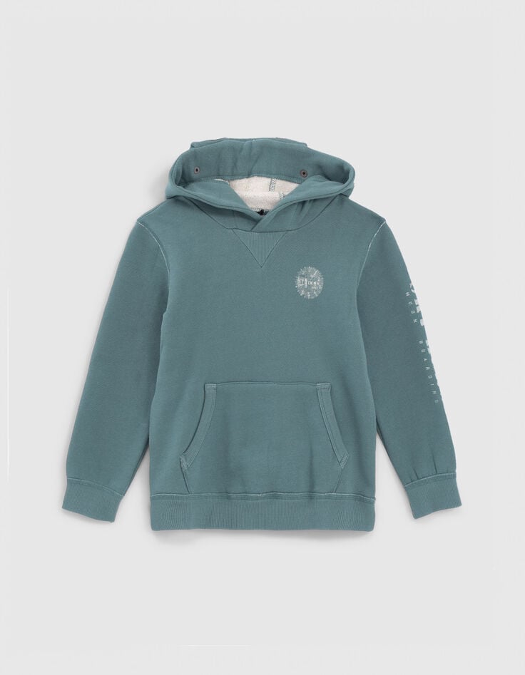 Sweater stone green met bril jongens -2