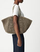 Panier kaki tressage façon raphia-1