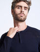 Pull marine à col tunisien Homme-3