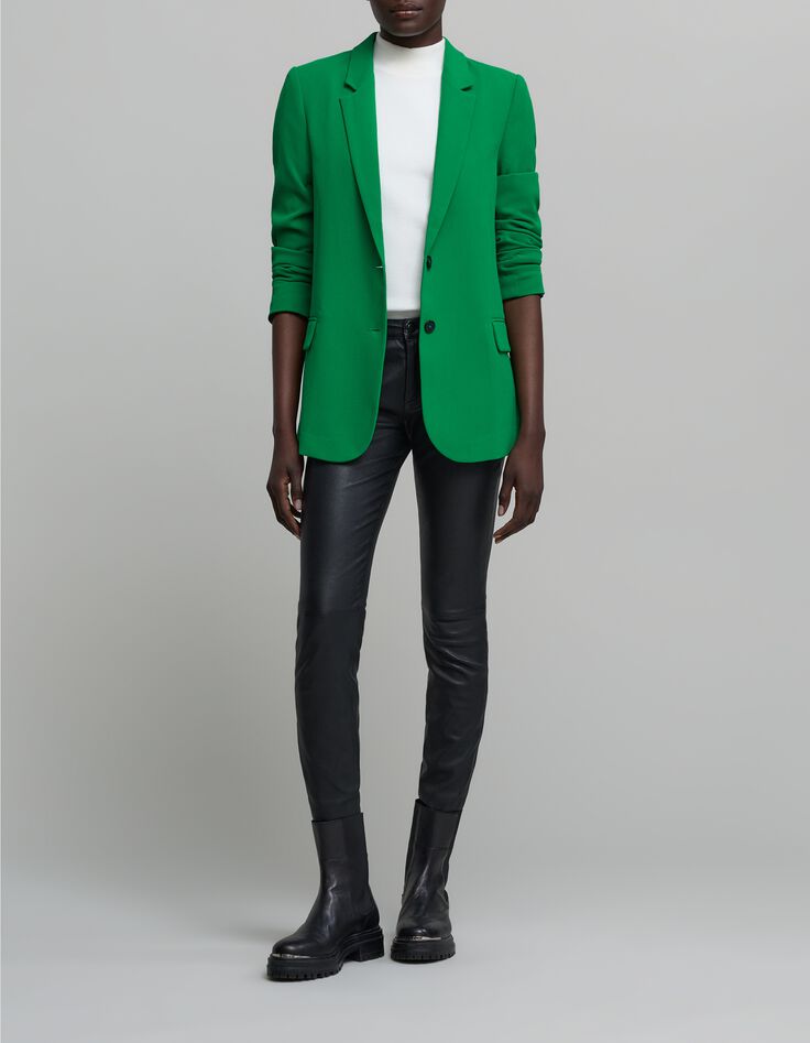 Veste de costume verte polyester recycl&eacute; Femme-2