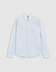 Men&rsquo;s sky SLIM shirt with watercolour stripes-5