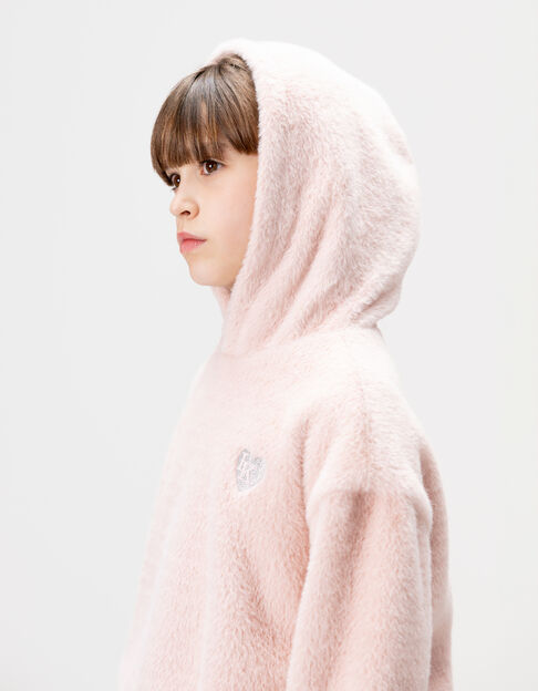 Zachte roze hoodie badge hart meisjes - IKKS