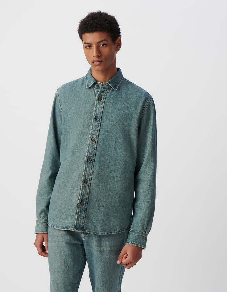 Sobrecamisa vaquera REGULAR azul grisáceo hombre-3