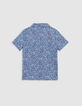 Chemise marine imprimé feuilles garçon-5