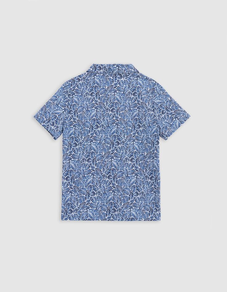 Chemise marine imprimé feuilles garçon-5