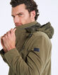 Men's khaki safari jacket, camouflage lining-2