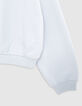 Sudadera azul con mensaje flocado en la espalda de ni&ntilde;a-4