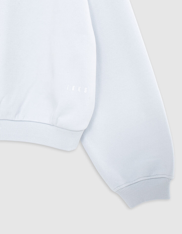 Sudadera azul con mensaje flocado en la espalda de ni&ntilde;a-4
