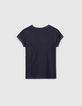 Camiseta navy Essentiel niña algodón eco-2