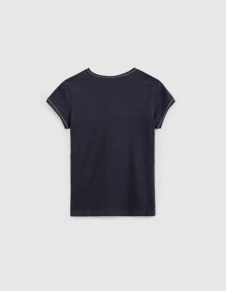 Camiseta navy Essentiel niña algodón eco-2