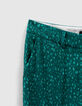 Pantalon de costume &eacute;meraude recycl&eacute; imprim&eacute; paon Femme-7