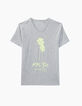 Men’s light grey marl with neon yellow palm tree T-shirt-1