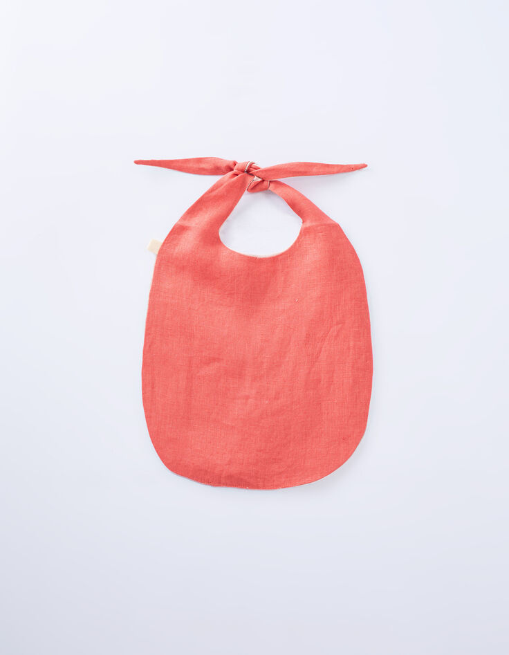 Bavoir long rose et orange lin lavé GABRIELLE PARIS-2 Bavoir long rose et orange lin lavé GABRIELLE PARIS-2