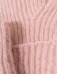 Girls’ pink glittery knit gloves with turn-ups-5