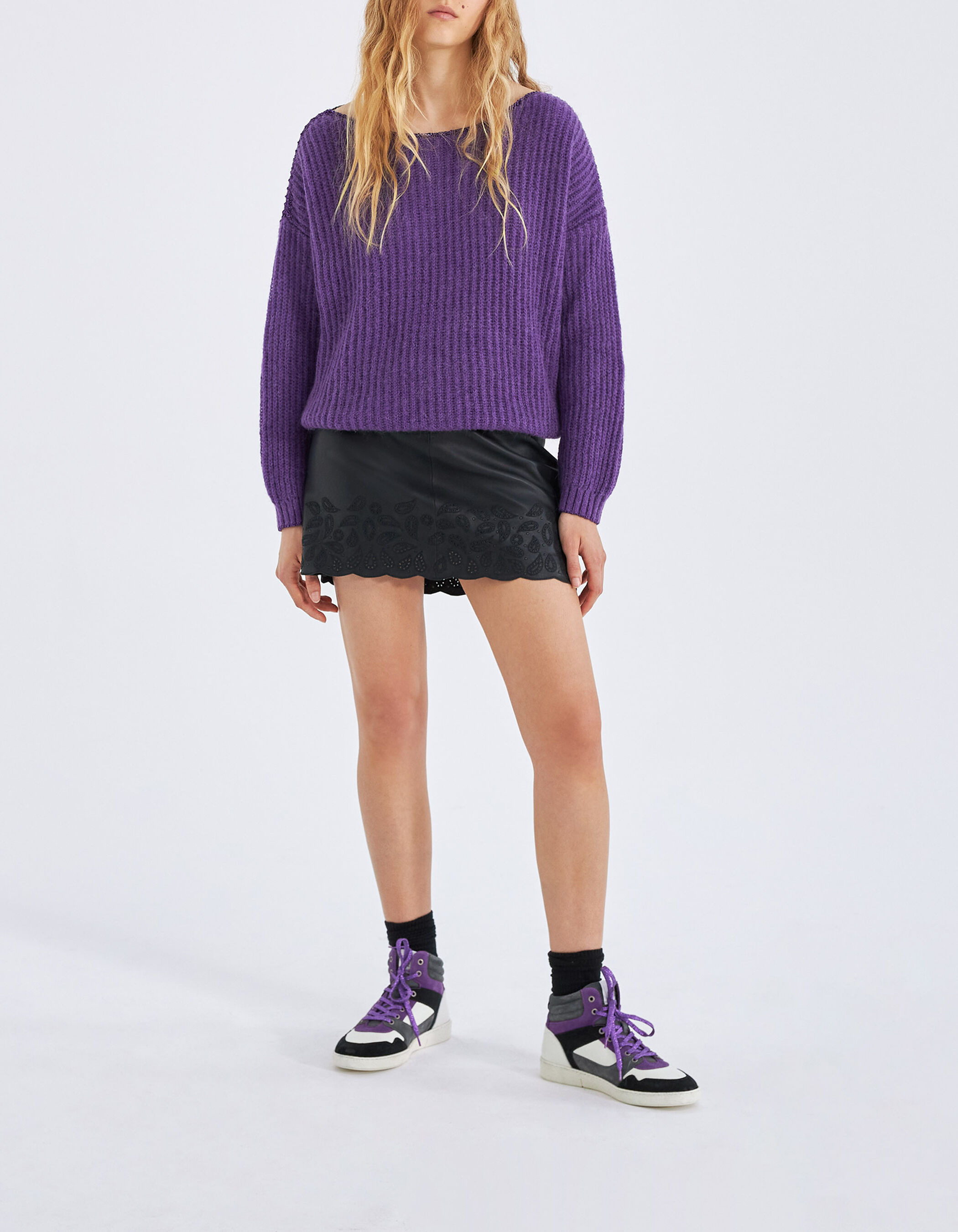 Pull violet femme zara shop