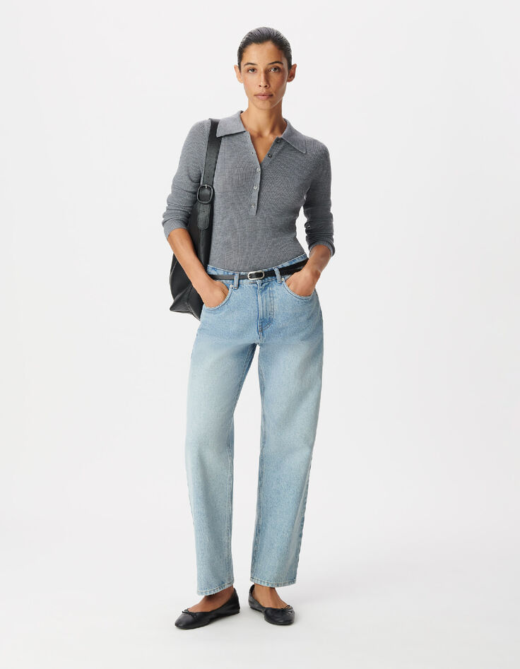 Jean droit bleu 7/8e Anders Femme-1