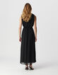 Black long dress with pleated detail Women's size-2