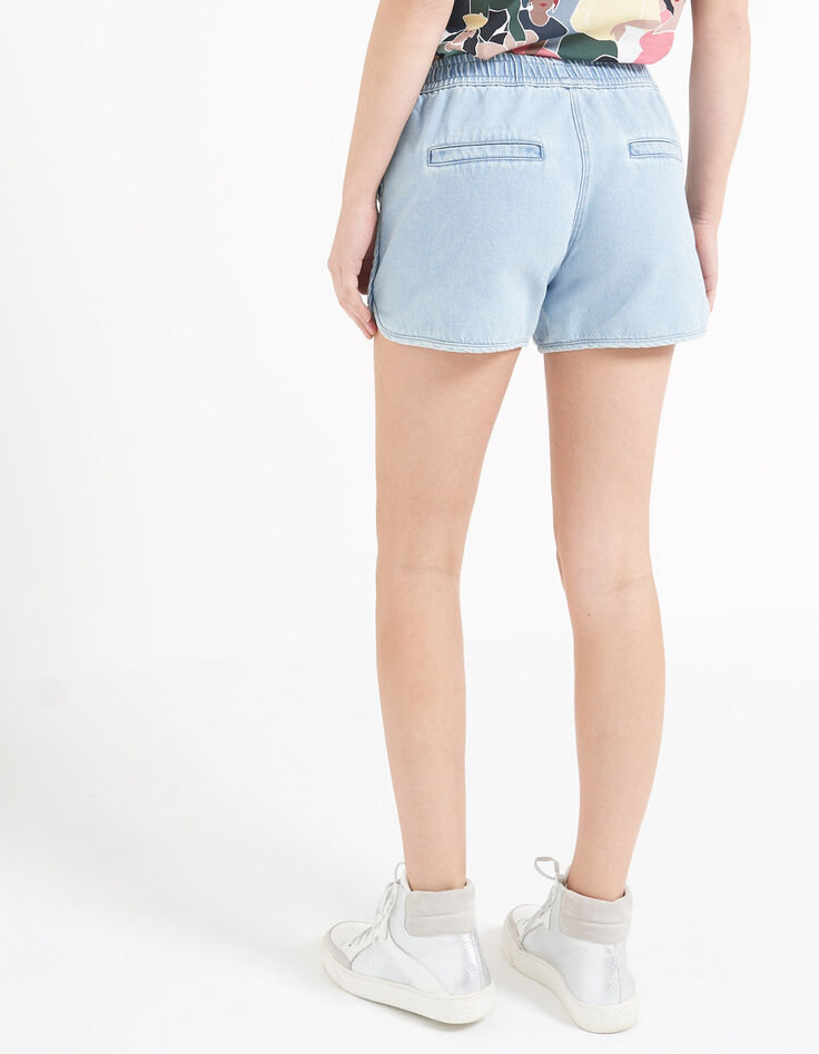 I.Code bleach denim shorts-2