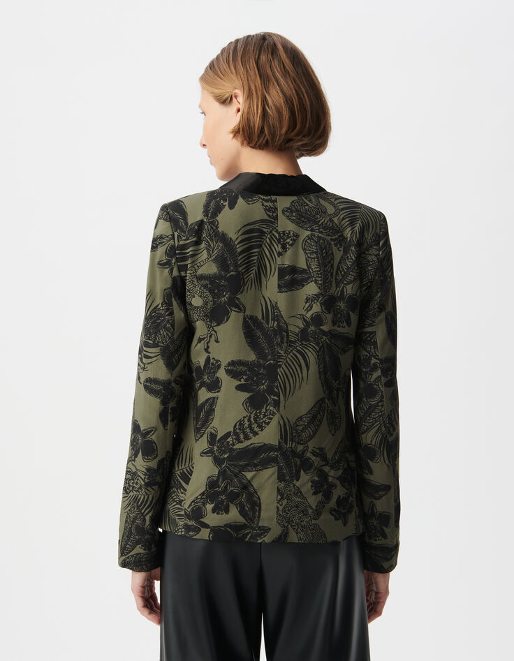 Khaki LENZING™ ECOVERO™ maxi Dschungel Anzug Jacke Damen-3
