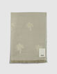 Foulard beige ray&eacute; jacquard motif palmiers Homme-4