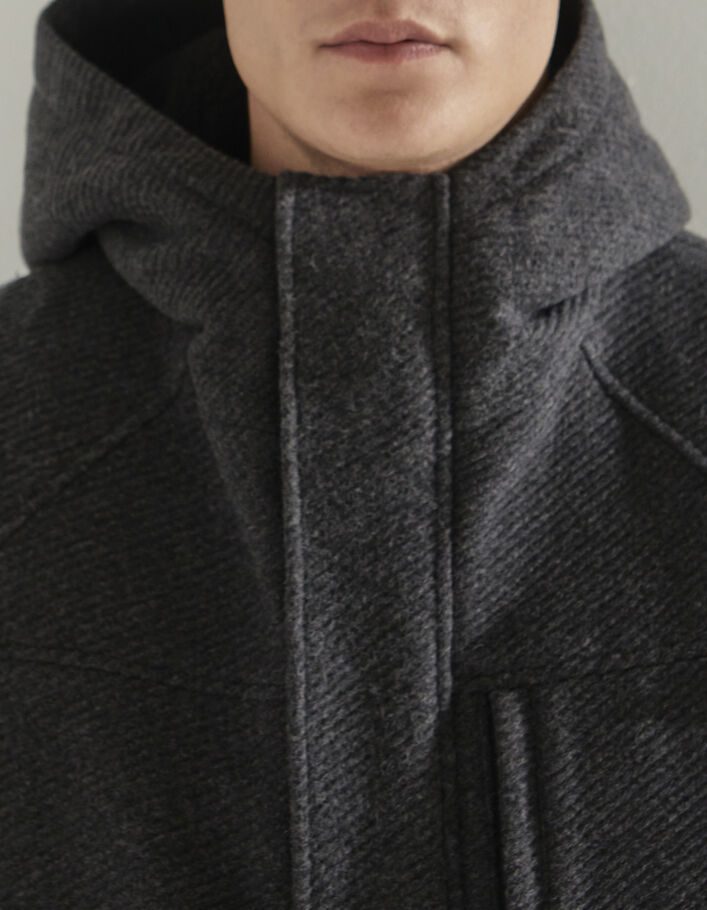 Men’s charcoal hooded coat - IKKS